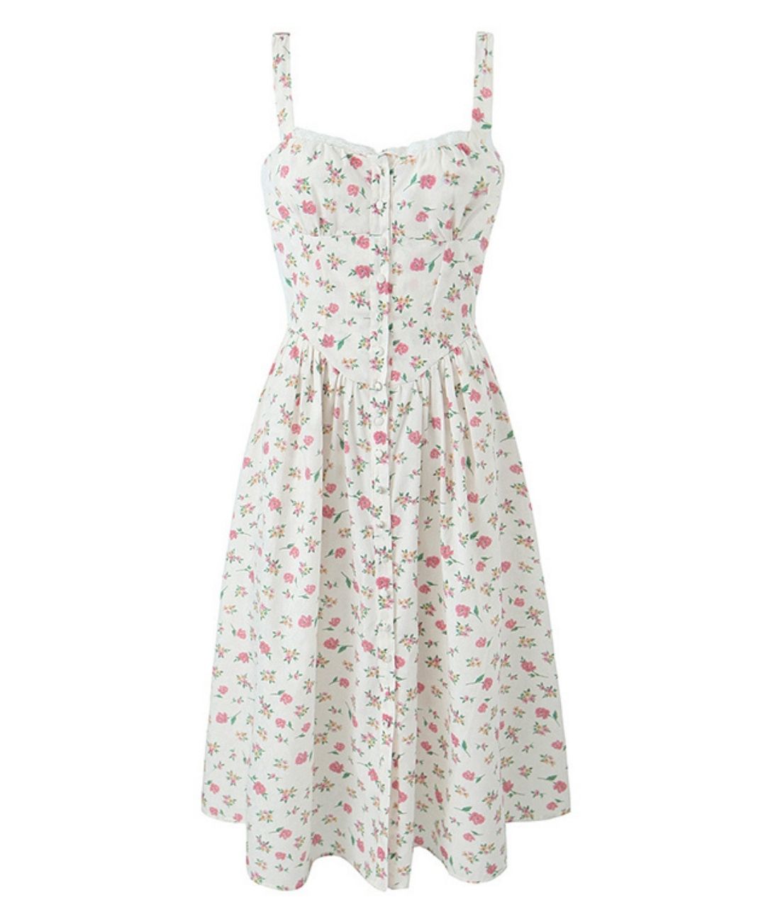 Robe D'été Vintage 60's/70's Rayée à Bretelles – Taille M (38/40/42) – Coton Français