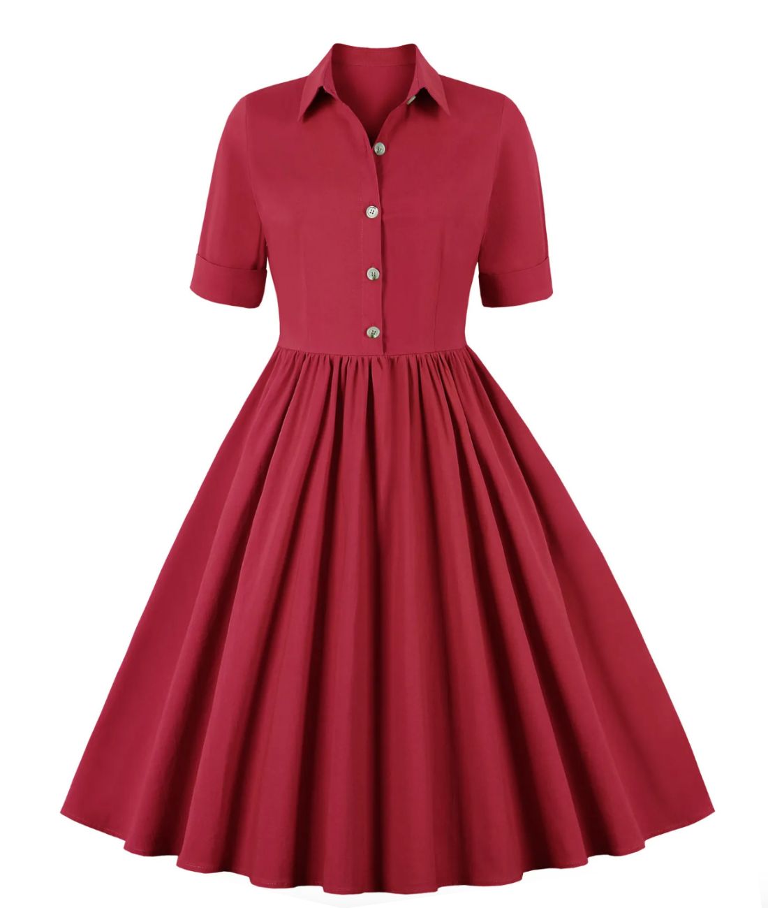 Robe Annees 40 Courte Col Chemise