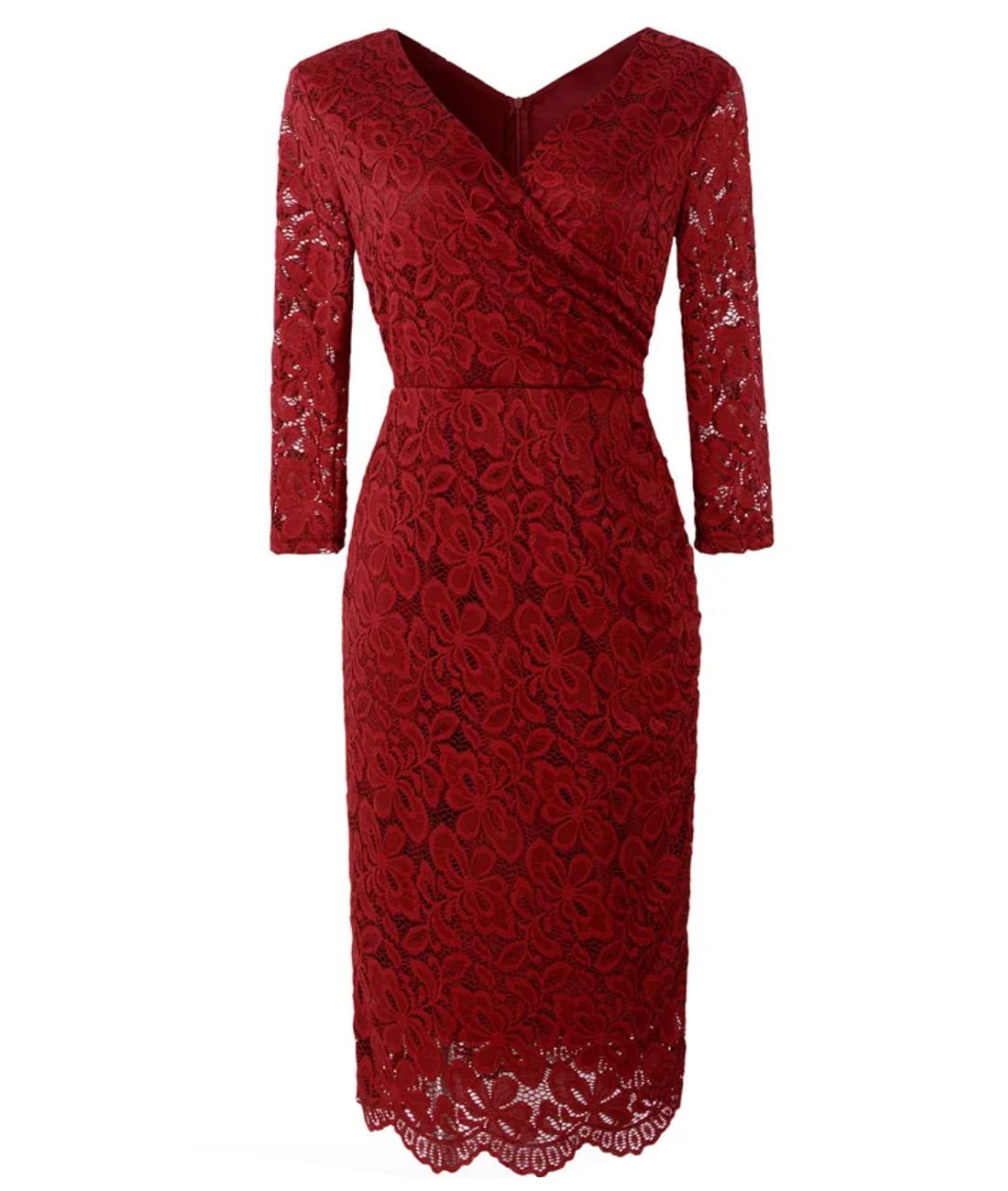 Robe Vintage Années 90 Bordeaux, Droite Florale Mi-manches - Taille XL (Occasion Très Bon état)