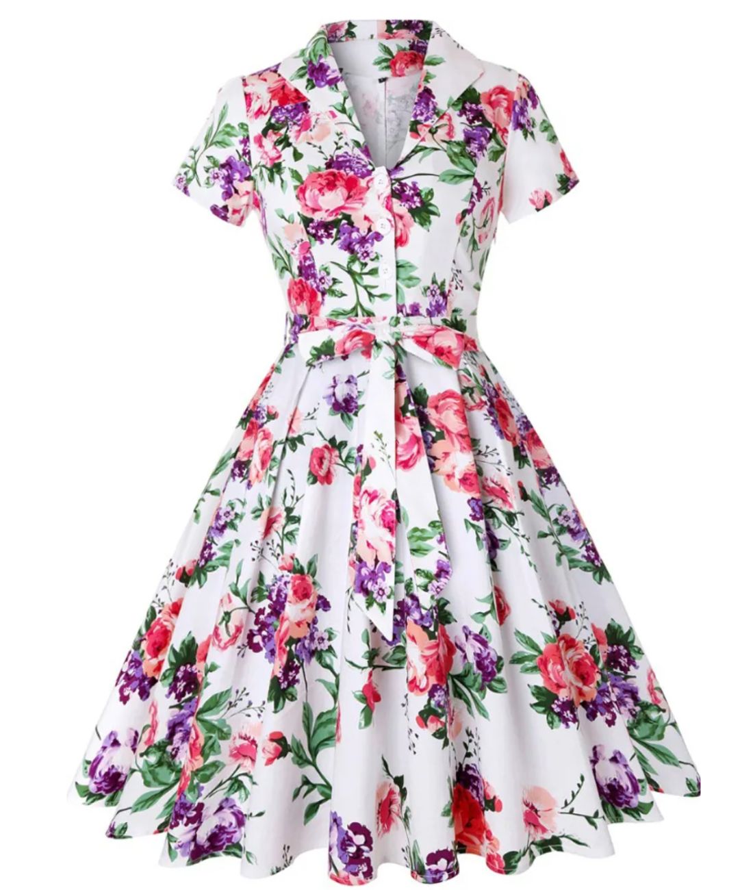 Années 50 Robe Évasée Pin Up Bettie Page Imprimé À pois