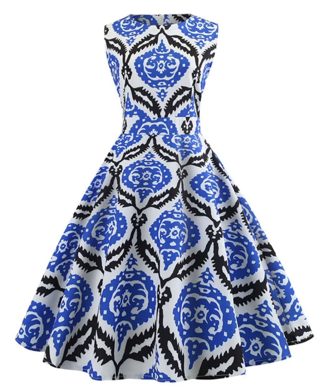 Robe Vintage Années 50 à Pois - Coupe Mi-longue, Sans Manches, Style Rockabilly Pour Soirée Ou Quotidien