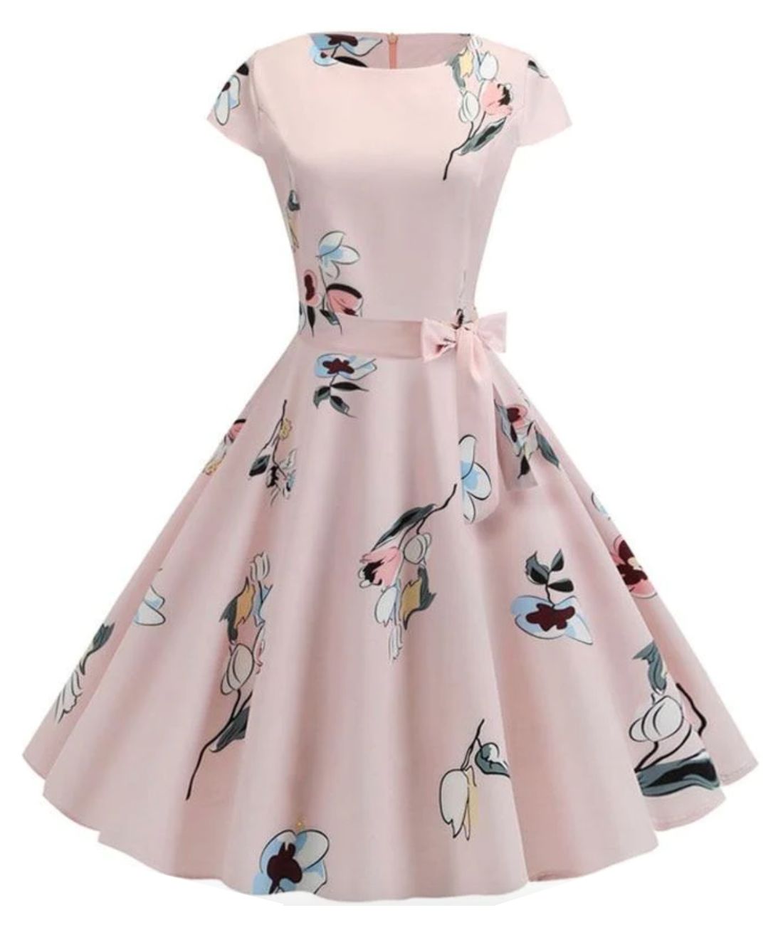 Robe Vintage Années 50-60 Femme – Robe Coton Élégante Taille Haute Pin-Up, Idéale Cocktail, Mariage Invité Ou Soirée Rétro