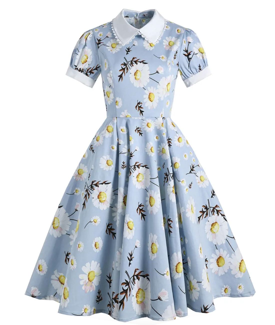 Robe Année 40 Hiver Bleu - Madame Vintage