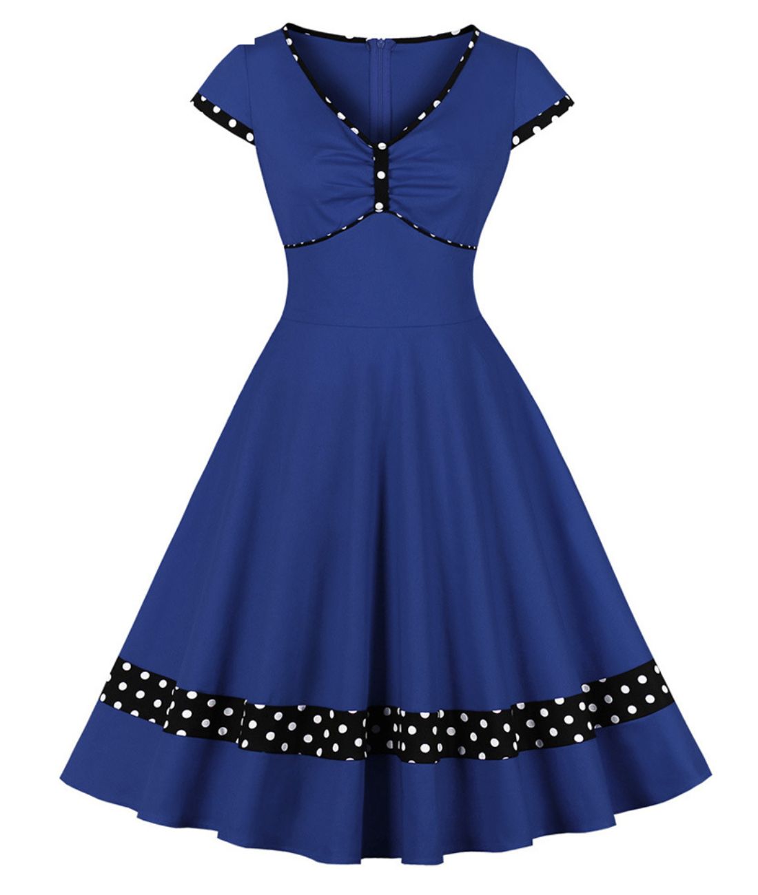 Robe Année 50 Bleu Marine - Madame Vintage