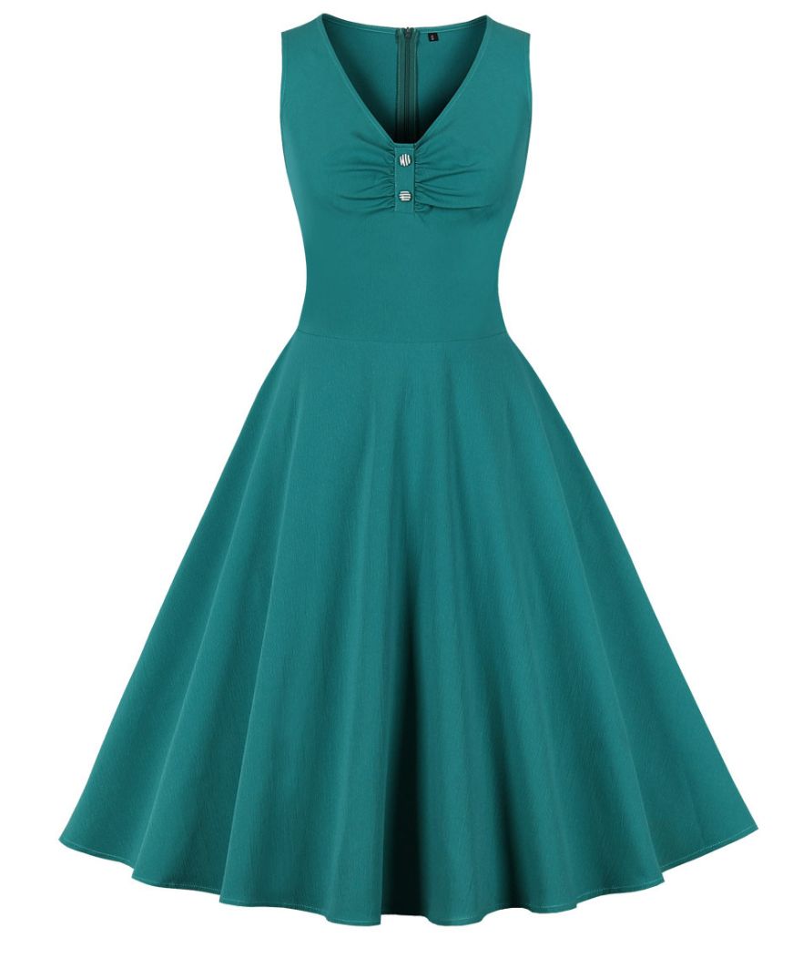 Robe Année 50 Turquoise - Madame Vintage