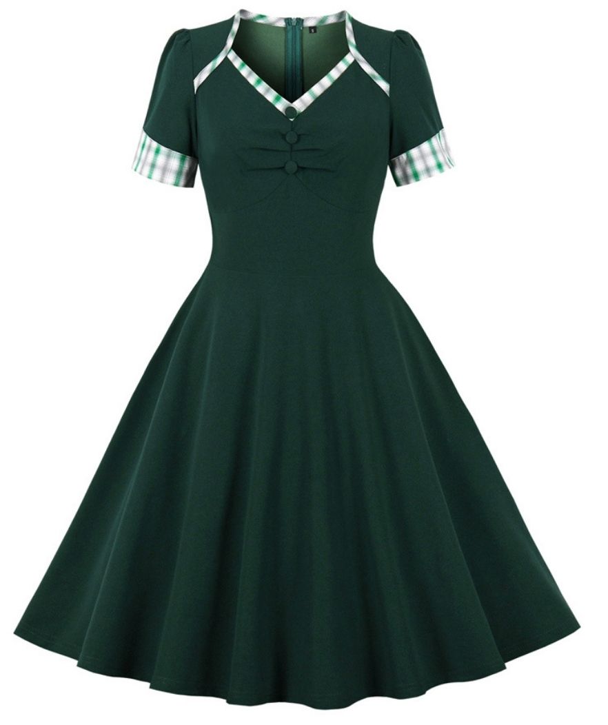 Robe Année 50 Verte - Madame Vintage