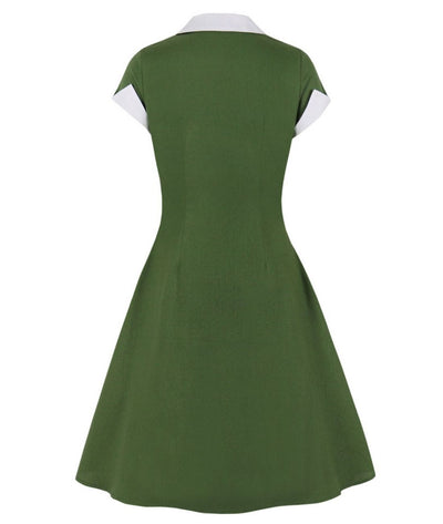 Robe Fourreau Année 50 Vert - Madame Vintage