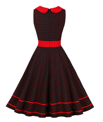 Robe Pin Up Noir Et Rouge - Madame Vintage