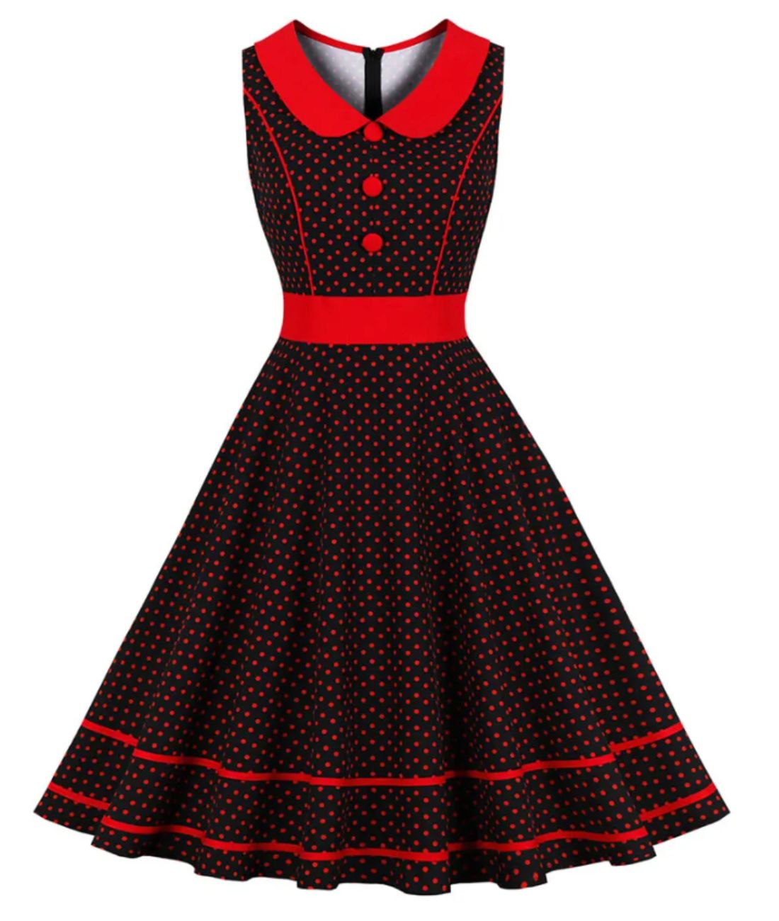 Robe Pin Up Noir Et Rouge - Madame Vintage