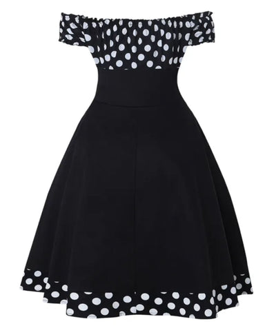 Robe Pin Up Noire Et Blanche - Madame Vintage