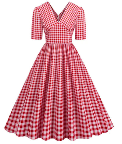 Robe Pin Up Rouge Et Blanche - Madame Vintage