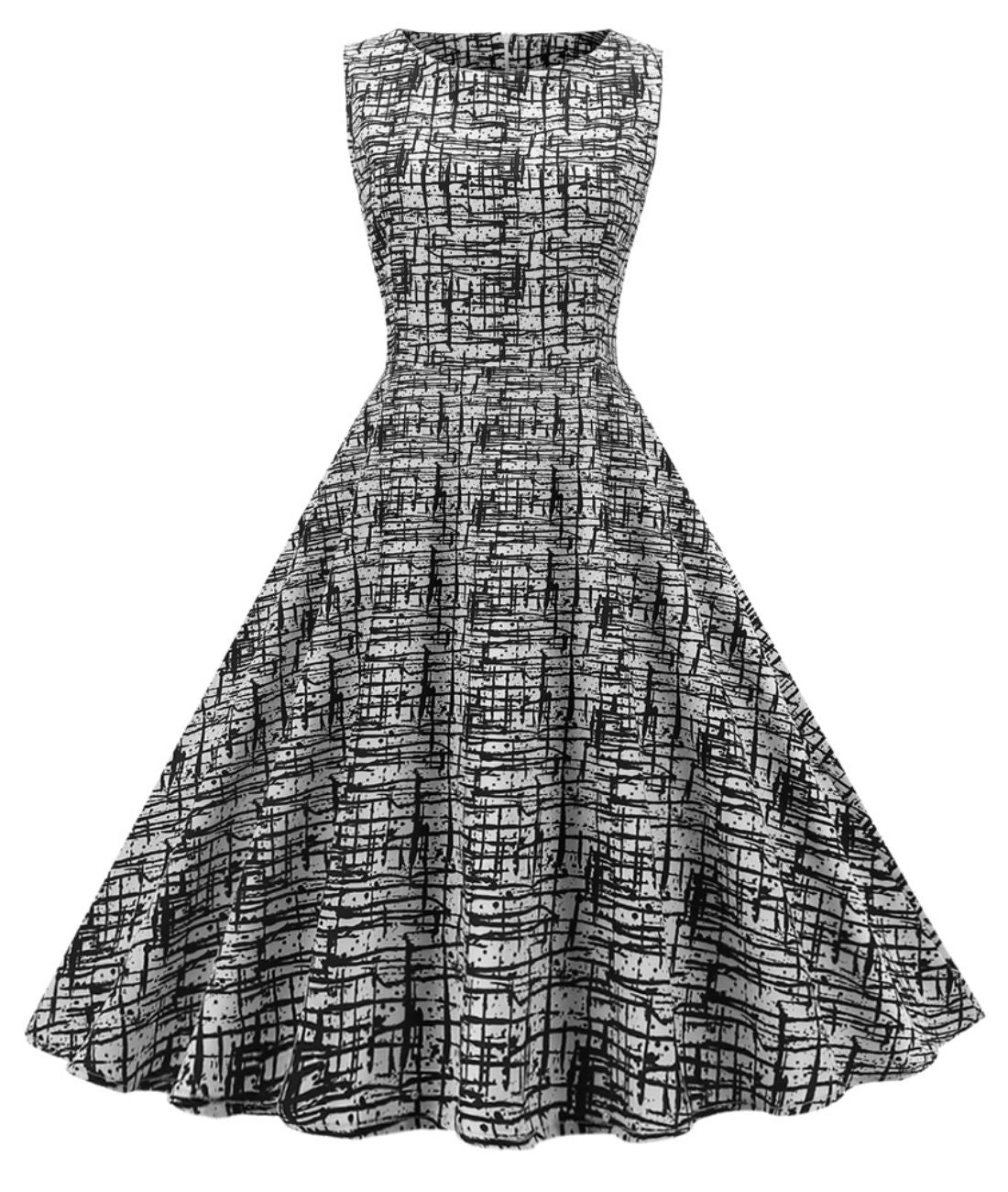 Robe Rockabilly Noire Et Blanche - Madame Vintage