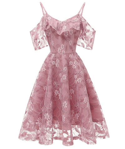 Robe Rose Année 50 Femme - Madame Vintage