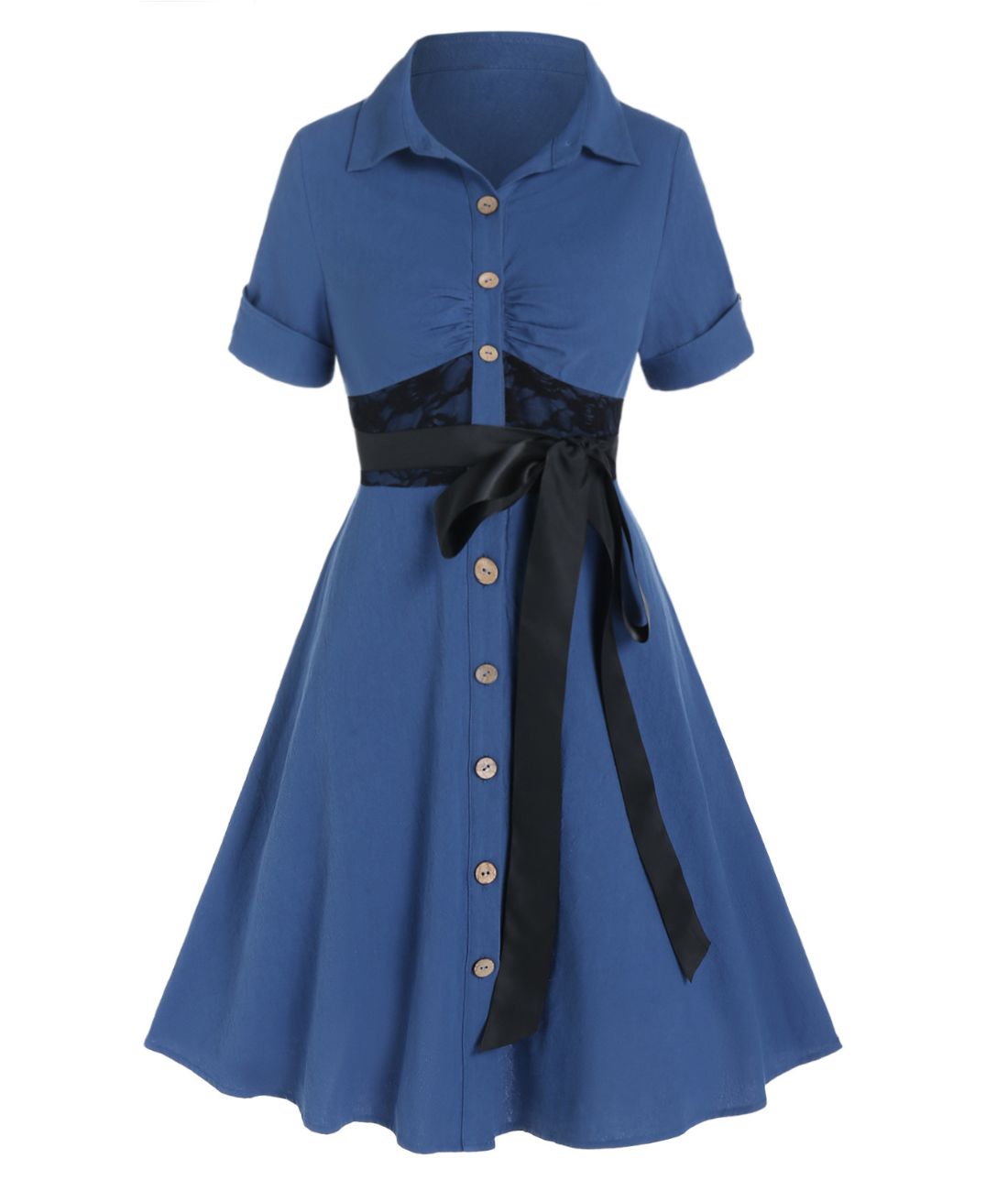 Robe Style Années 40 Marine - Madame Vintage