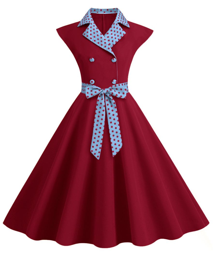 Robe Vintage Année 50 Rouge - Madame Vintage