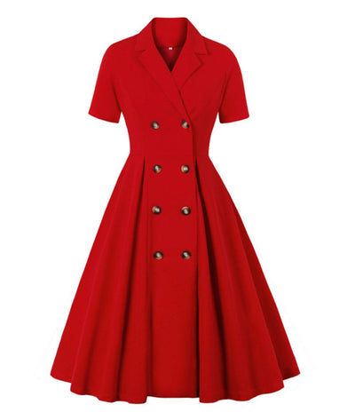 Robe Vintage Années 40 Luxe Rouge - Madame Vintage