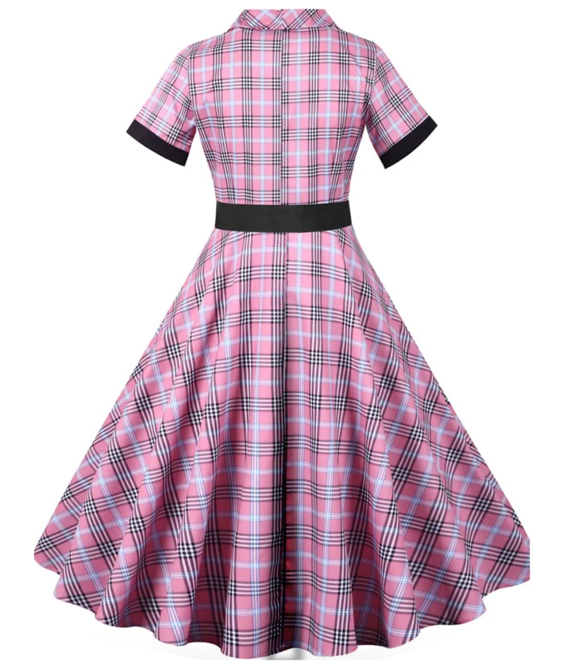 Robe Vintage Années 40 Unie Rose - Madame Vintage