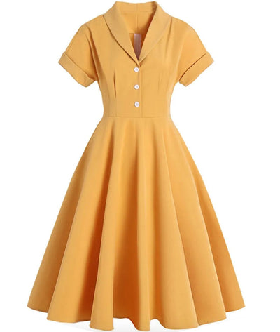 Robe Année 40 Orange - Madame Vintage