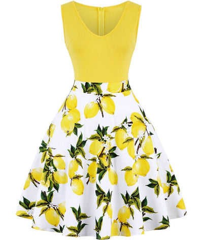 Robe Année 50 Avec Des Citrons - Madame Vintage