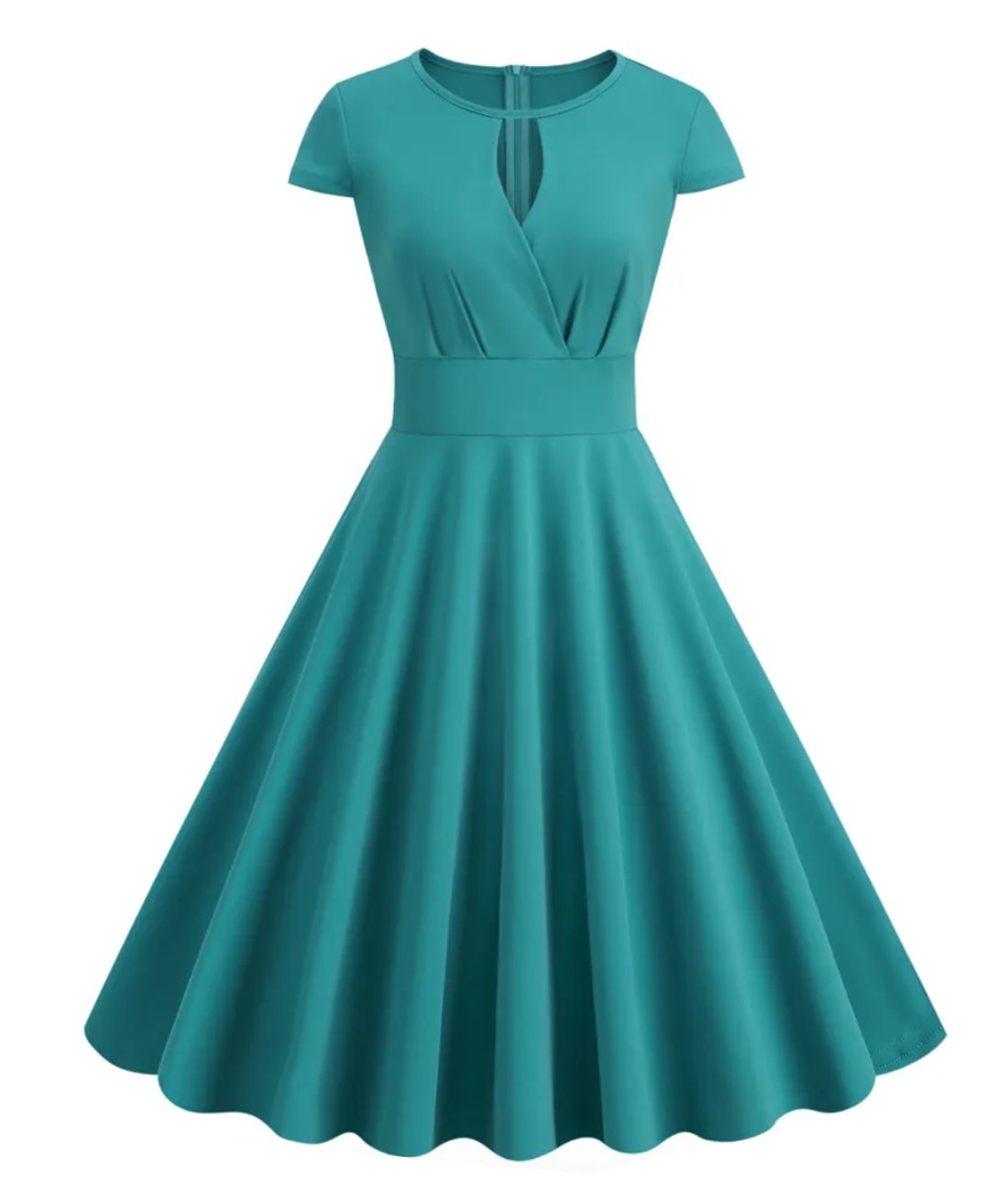 Robe Année 50 Bleu Pastel - Madame-Vintage