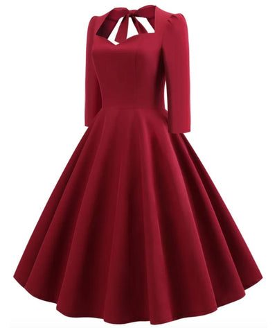 Robe Année 50 Bordeau - Madame Vintage