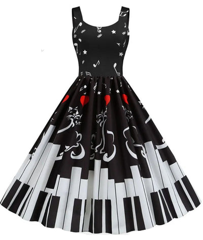 Robe Année 50 Musique - Madame Vintage