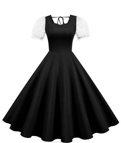 Robe Année 50 Noir Pin Up - Madame Vintage