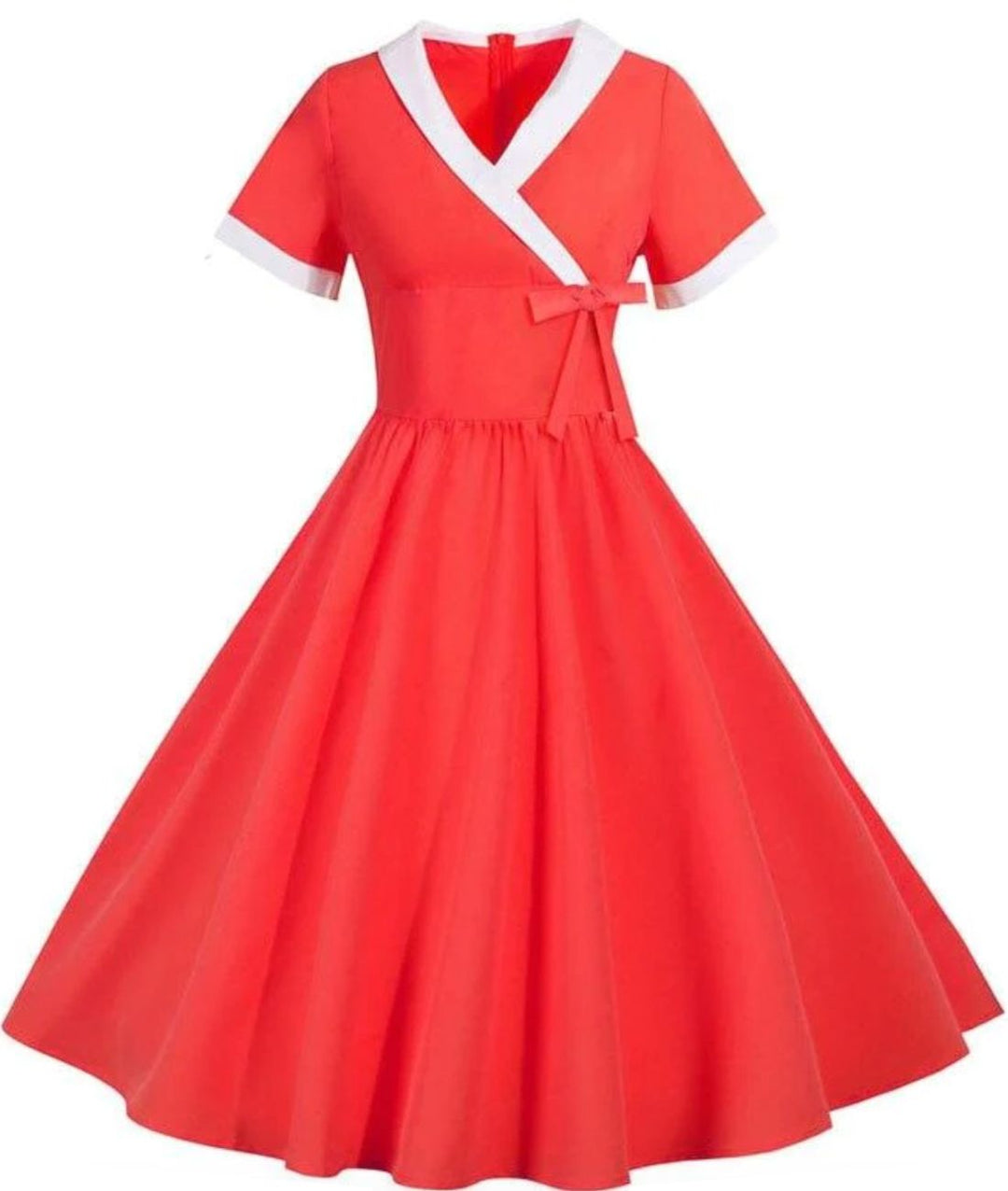 Robe Annee 50 Rouge Et Blanche Madame Vintage