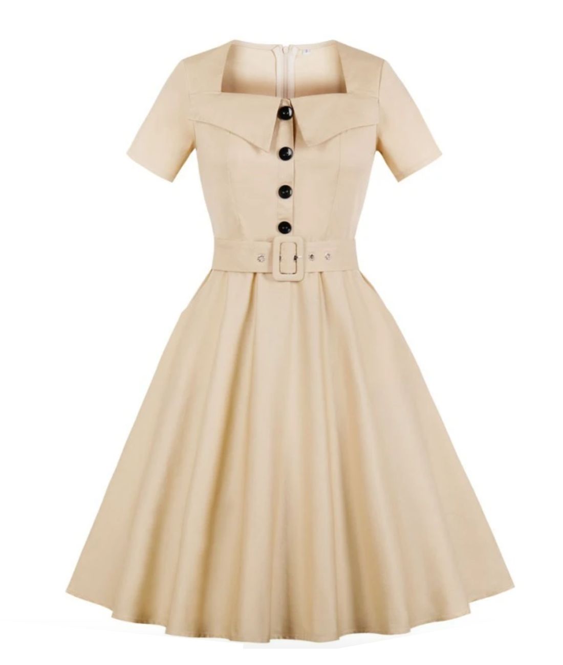 Robe Année 60 Chic Beige - Madame Vintage 