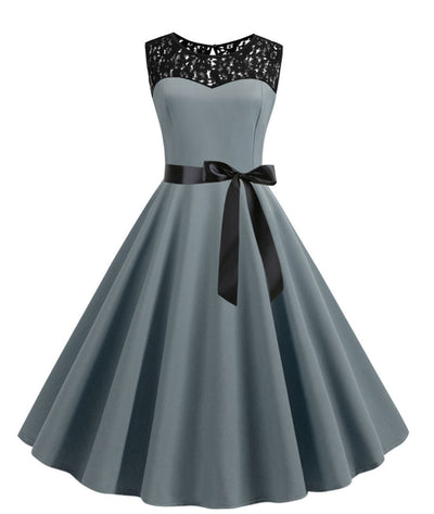 Robe Année 60 Chic Gris - Madame Vintage 