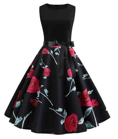 Robe Année 60 Noir - Madame Vintage