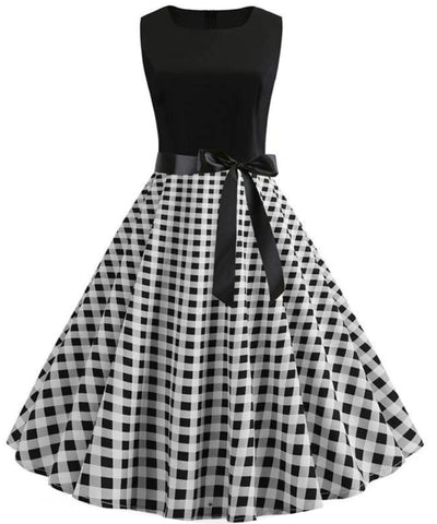 Robe Année 60 Noire Et Blanche - Madame-Vintage