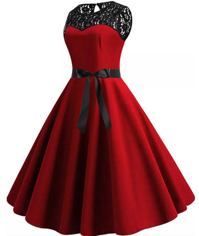Robe Année 60 Rouge - Madame Vintage