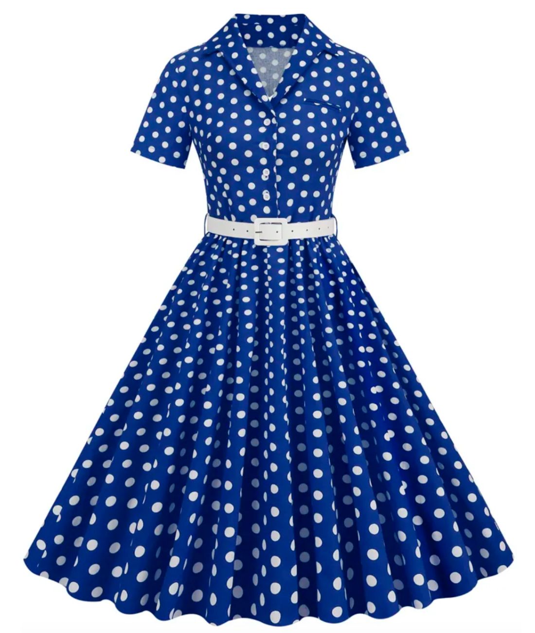 Robe Années 40 Bleu - Madame Vintage