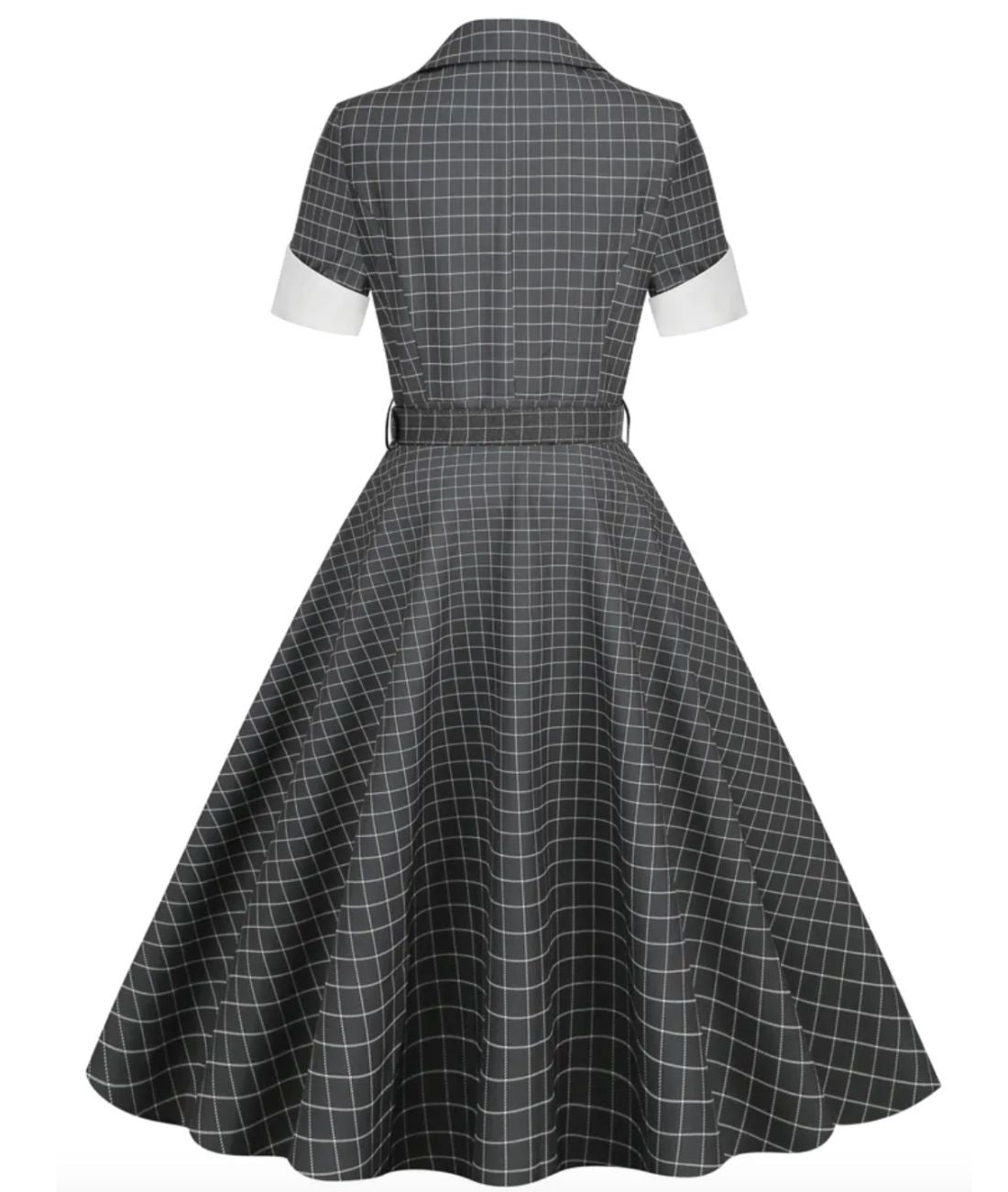 Robe Années 40 Dentelle Vintage Chic Gris - Madame-Vintage