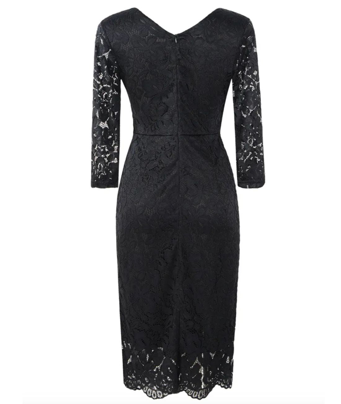 Robe Années 40 Dentelle Vintage Chic Noir - Madame-Vintage