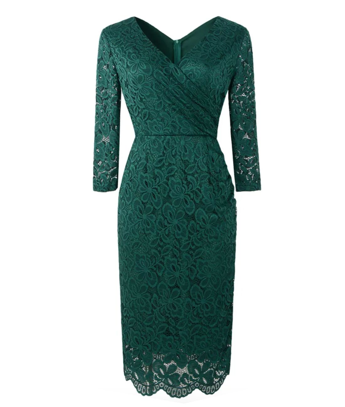 Robe Années 40 Fleurie Verte - Madame-Vintage