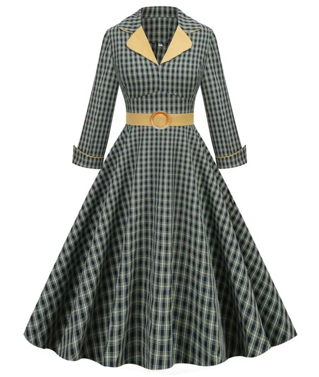 Robe Années 40 Grise Jupe Plissée | Madame-Vintage