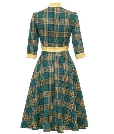 Robe Années 40 Jacquard - Madame-Vintage