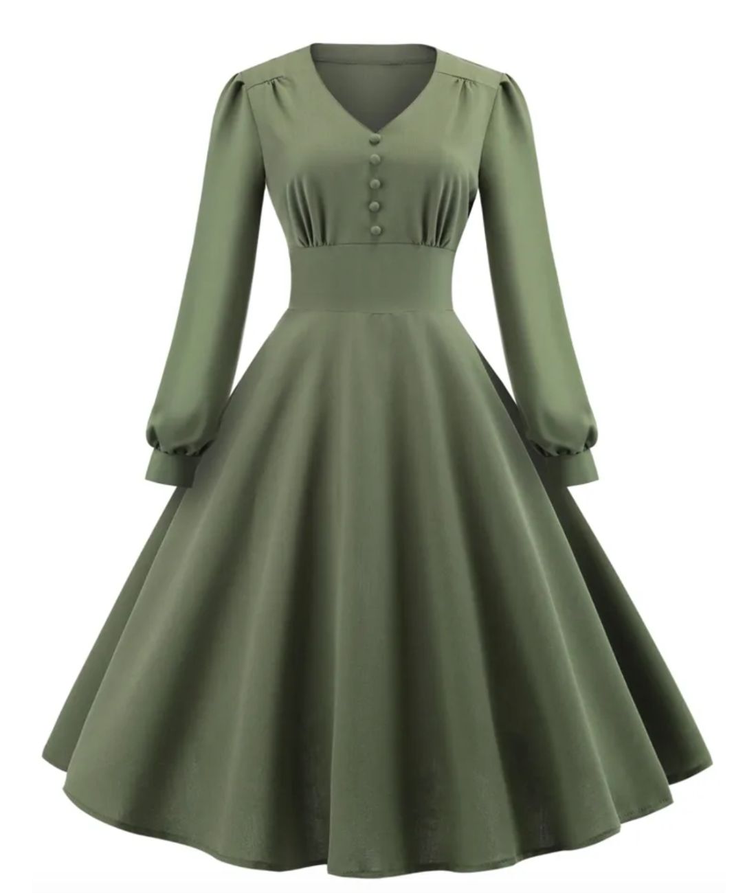 Robe Années 40 Velours Verte - Madame Vintage 