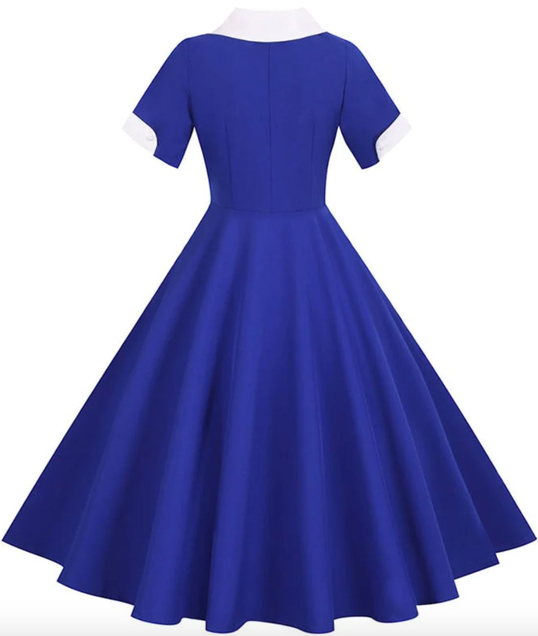 Robe Années 50 Chic Bleu - Madame Vintage