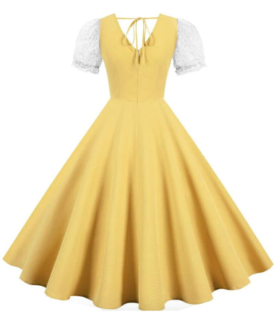 Robe Années 50 Jaune - Madame-Vintage