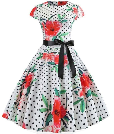 Robe Avec Noeud Année 50 - Madame-Vintage