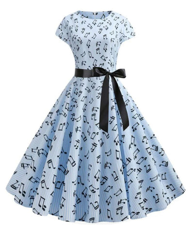 Robe Bleu Ciel Rockabilly - Madame Vintage