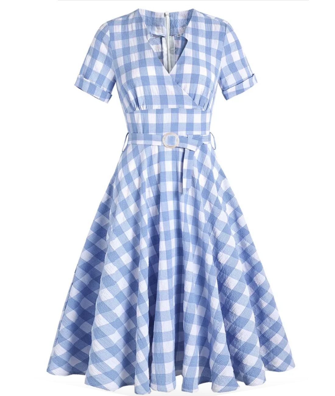 Robe Bleue Claire Années 50 - Madame Vintage