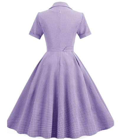 Robe Crayon Année 60 Violet - Madame-Vintage