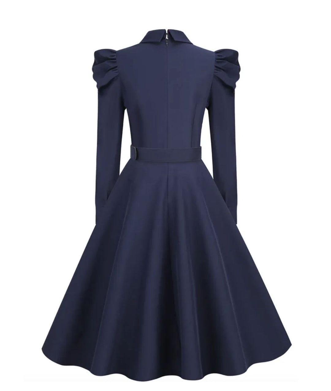 Robe longue en lin col boule rose poudré