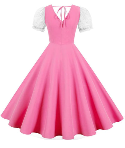 Robe De Soirée Rose Poudré Style Année 50 - Madame-Vintage