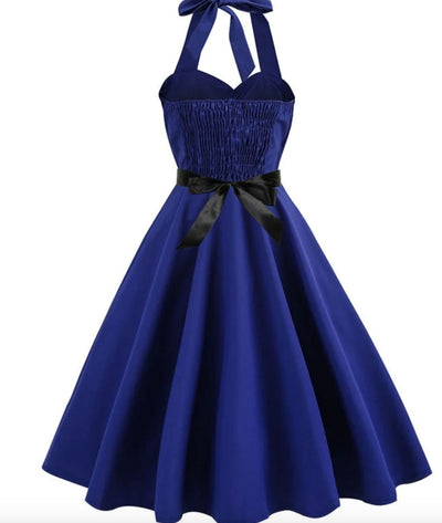 Robe des Années 50 Bleu - Madame Vintage