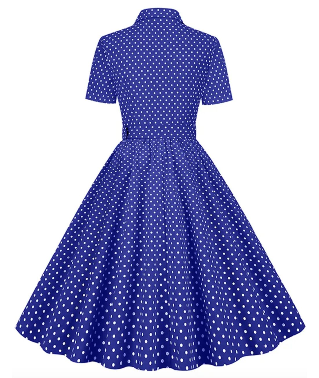 Robe d'été Année 50 Bleu - Madame-Vintage